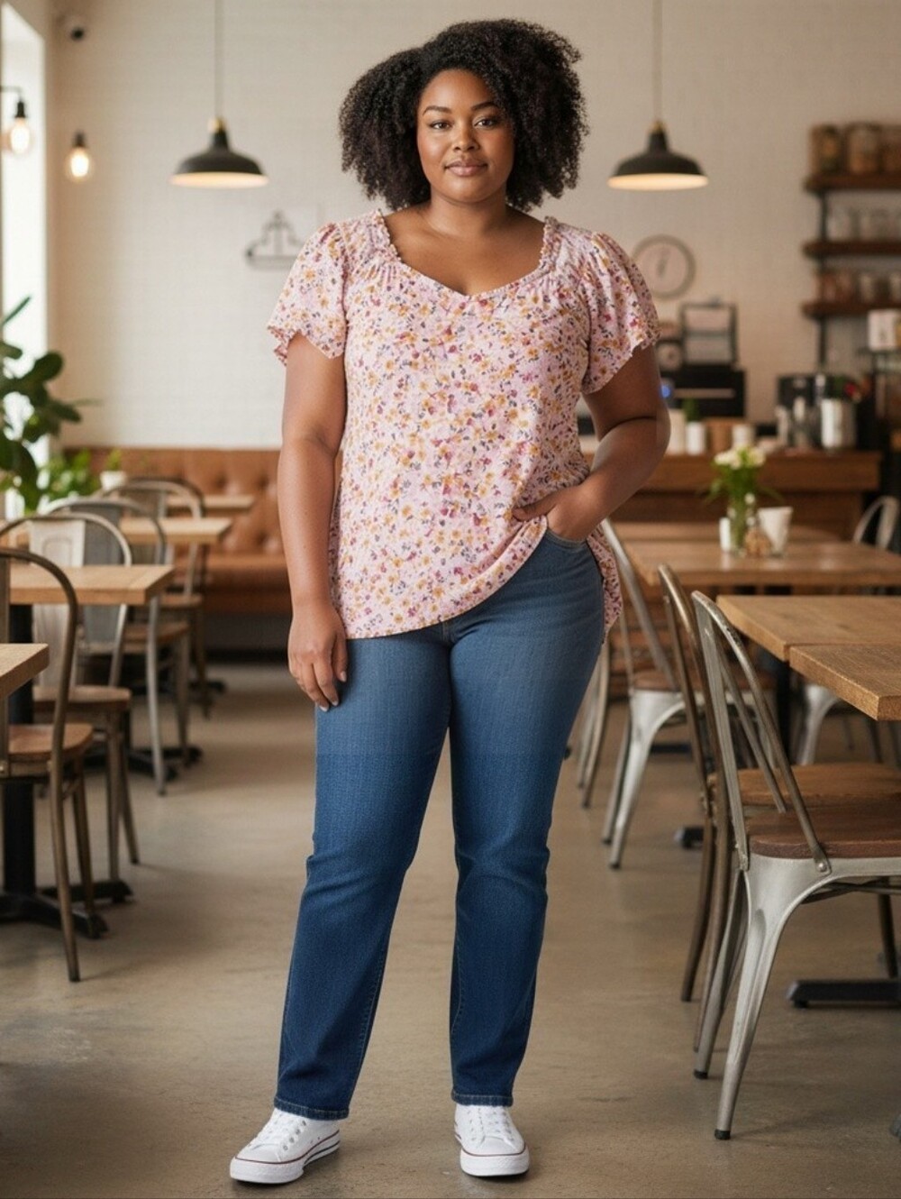 Torrid Floral Knit V-Neck Top